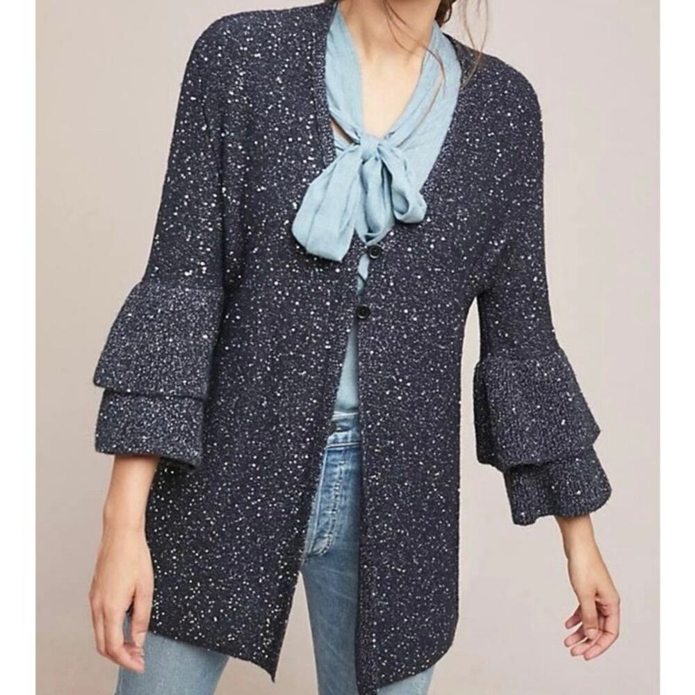 ANTHROPOLOGIE DANDIE RUFFLE SLEEVE KIMONO CARDIGAN BY MUCHE ET MUCHETTE O/S